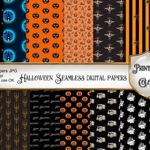 Halloween Seamless Digital Paper for scrapbooking and decoupage