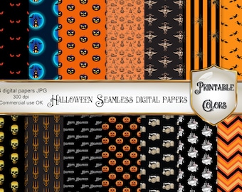 Halloween Seamless Digital Paper for scrapbooking and decoupage