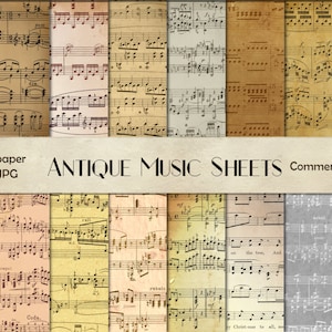Music digital paper - vintage music - music scrapbook - music sheet decoupage - music background - music - antique music paper - ephemera