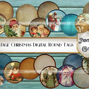 Weihnachten, digitale Vintage-Etiketten für Scrapbooking, Servietten, Junk-Zeitschrift