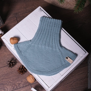 Wolle Schlauchschal, Halswärmer Schal, Handgestricktes Kinder Halstuch, Merinowolle Rollkragen für Baby, Kleinkind, Kind
