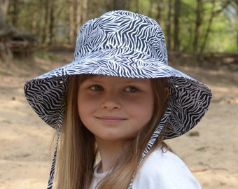 Chapeau d'été pour petite fille, chapeau en coton pour fille, chapeau de soleil pour petite fille, chapeau de plage en coton pour fille, chapeau de vacances d'été pour fille, chapeau de soleil à bord large pour fille