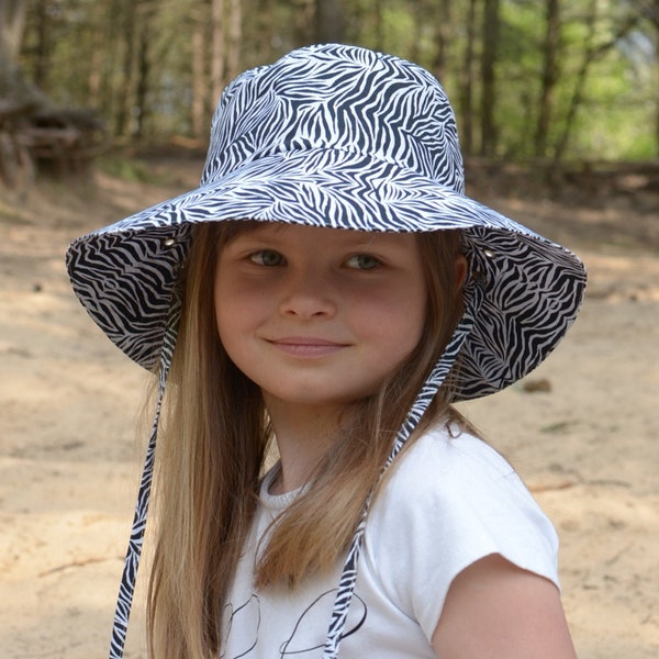 Chapeau d'été pour petite fille, chapeau en coton pour fille, chapeau de soleil pour petite fille, chapeau de plage en coton pour fille, chapeau de vacances d'été pour fille, chapeau de soleil à bord large pour fille