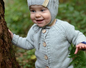 Hand Knitted Baby Cardigan Grey Merino Wool Baby Girl Cardigan Hand Knitted Baby Clothes Toddler Girl Cardigan Knit Baby Girl Sweater Etsy