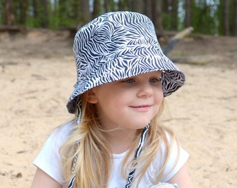 Baby Girl Sun Hat, Cotton Toddler Bucket Hat, Zebra Hat