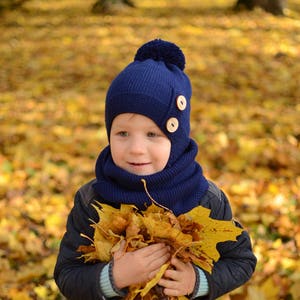 Toddler Boy Winter Hat With Pompom image 1