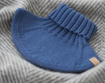 Merino Wool Neck Warmer For Kids, Knitted Tube Scarf For Baby, Toddler, Child