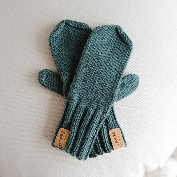 Toddler Mittens Merino Wool With String, Warm Winter Mitts, Hand knitted Kids/Children Mittens