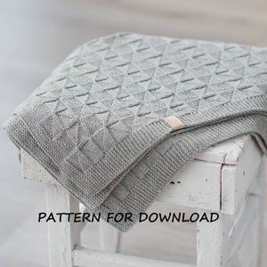 Reversible Baby Blanket Knitting Pattern, Baby Blanket Pattern image 1