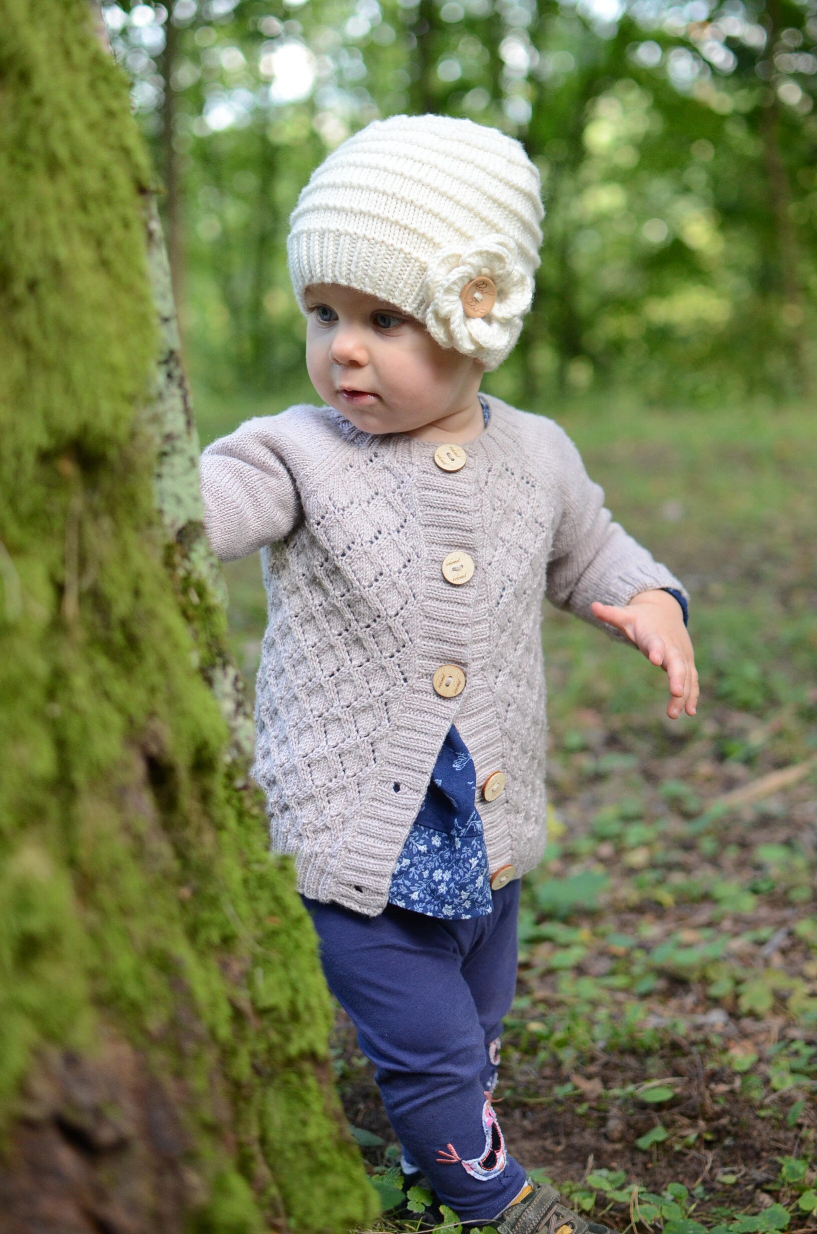 Sombrero de punto para niña pequeña Gorro de niña con flor - Etsy España