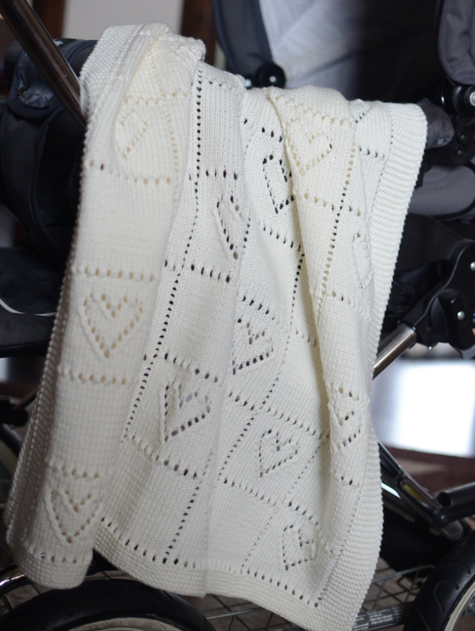 Newborn Baby Blanket Knit Baby Blanket Hearts Baby Blanket Etsy