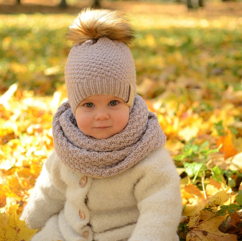 Knitted Toddler Infinity Scarf Merino Wool Kids Winter Scarf Etsy