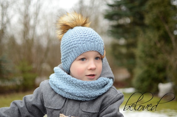 Uncinetto Maglia Rasata Sciarpa Per Bambina Berretto Per Bambini