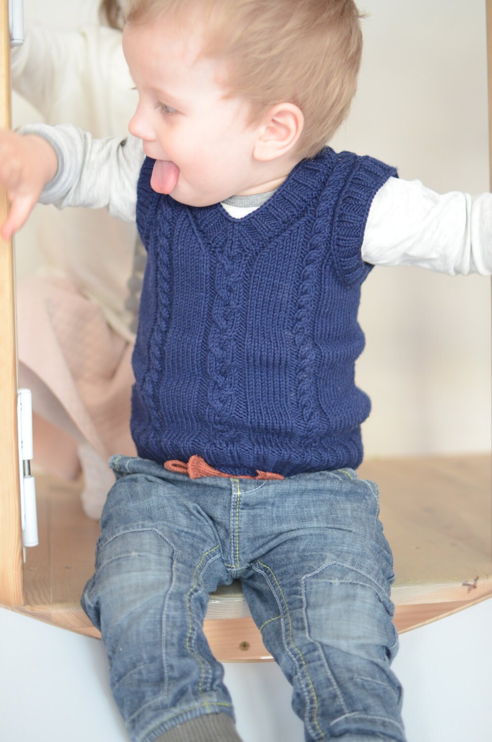 Knit Blue Boys Vest, Knit Kids Vest, Knitted Baby Vest, Hand Knit Blue Boys Vest, Knit Kids Vest, Knitted Baby Vest, Hand