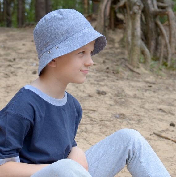 Linen Bucket Fisherman Hat, Baby Boy Bucket Sun Hat -  Israel