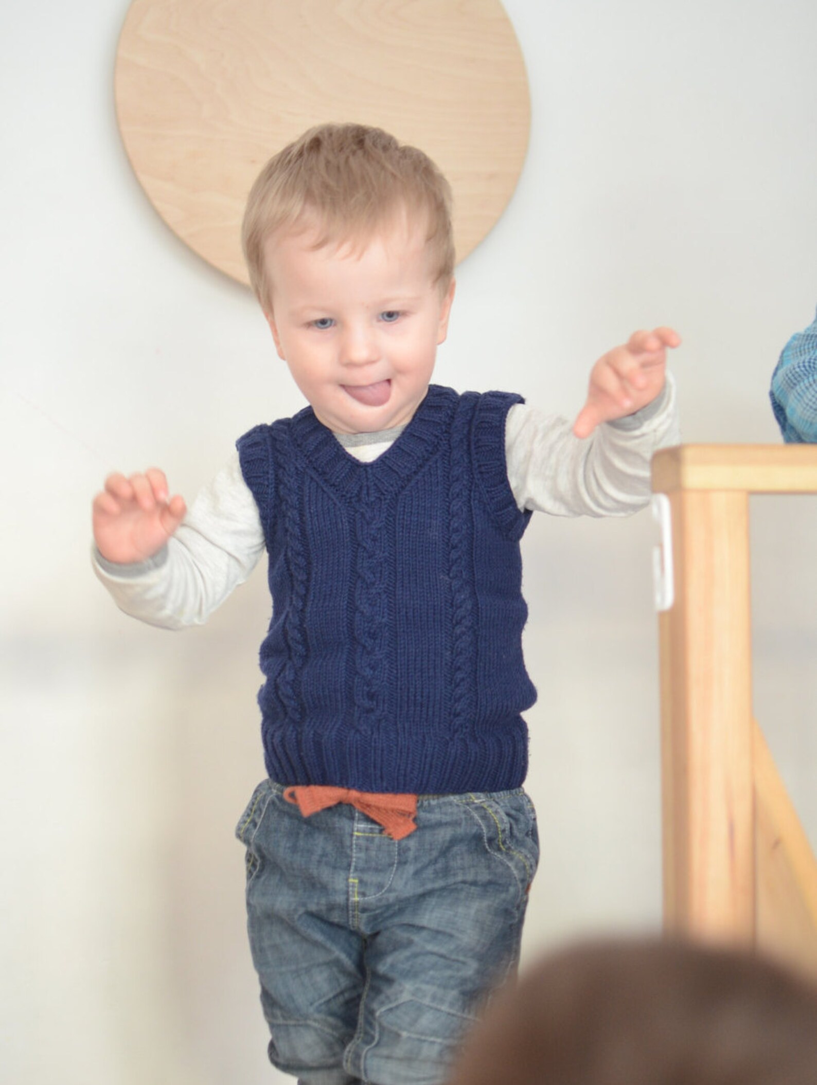 Knit Blue Boys Vest Knit Kids Vest Knitted Baby Vest Hand Etsy