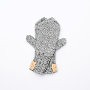 Merino Wool Kids Mittens, Knitted Boys Mittens, Light Gray Girls Mittens, Warm Winter Children Mittens, Hand Knit Toddler Mittens image 4