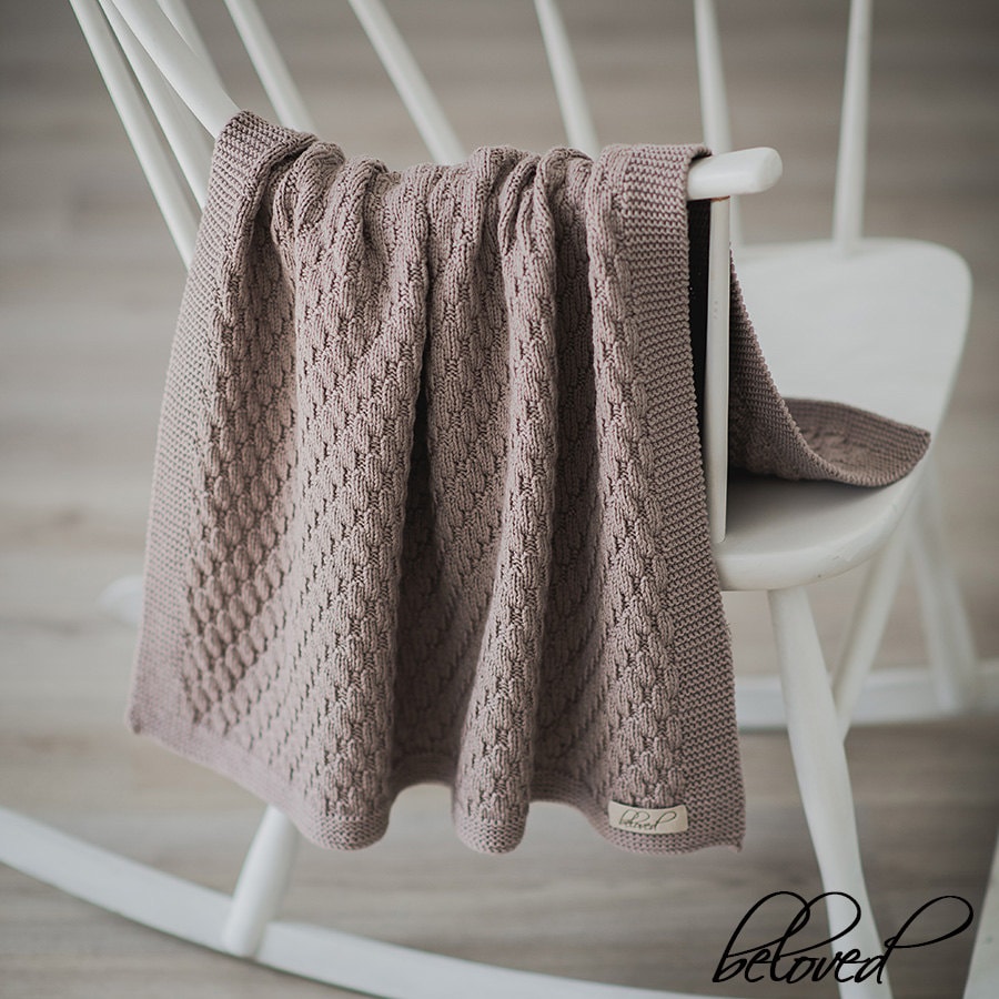 Merino wool hand knit blanket hotsell