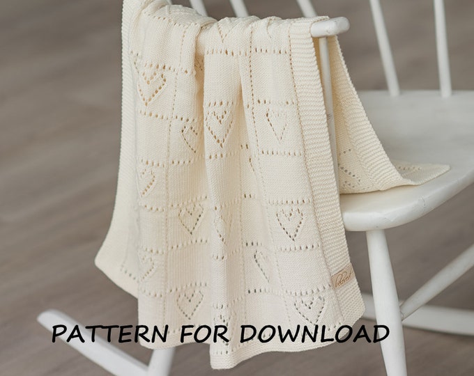 Baby Blanket Knitting Pattern in English Baby Blanket Etsy