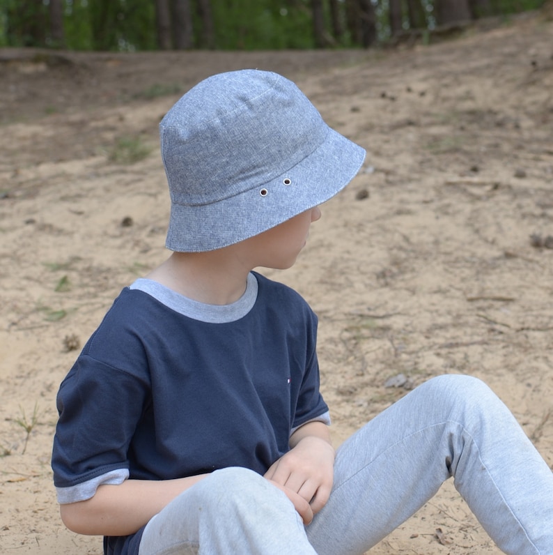 Linen Bucket Fisherman Hat Baby Boy Bucket Sun Hat Etsy