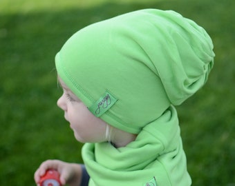 Toddler Slouchy Beanie For Spring, Cotton Reversible Baby Hat