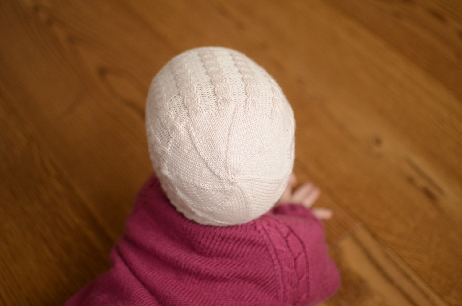 Hand Knit Merino Wool Baby Bonnet: Cable Knit Newborn Hat - Etsy