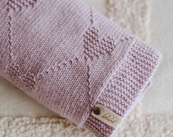 Coperta per bambini a maglia fatta a mano, coperta da lancio per neonati in lana merino per neonati, bambini, bambini e adulti