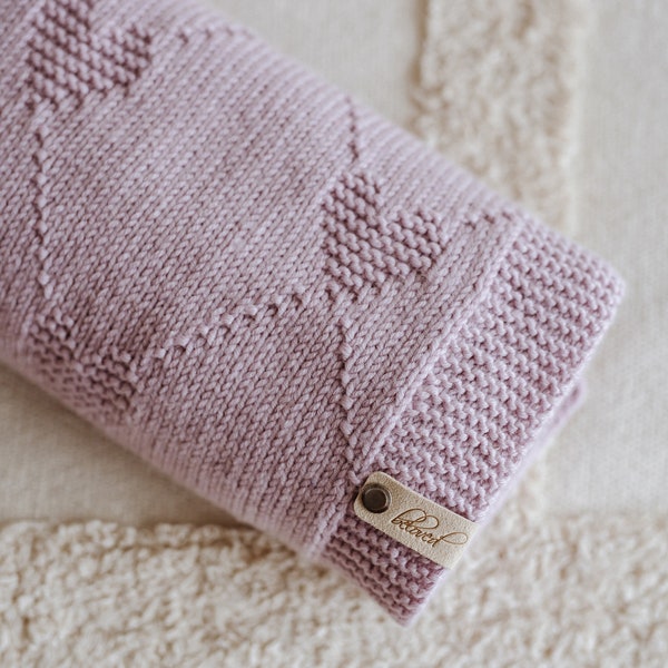 Knitted Baby Blanket Handmade, Merino wool Newborn Throw Blanket for Baby, Toddler, Child and Adult