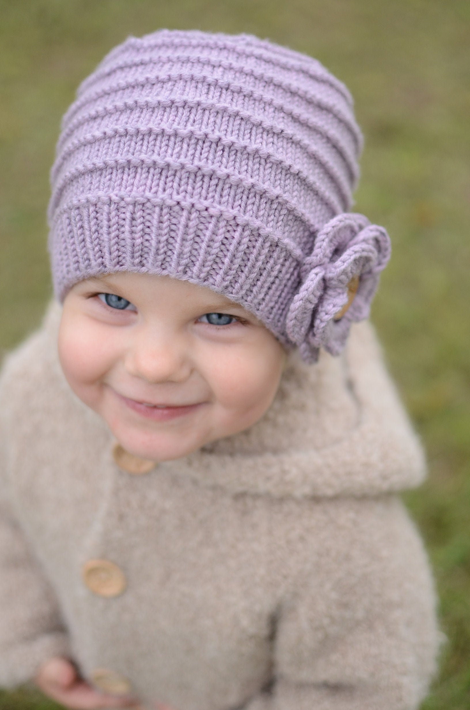 Knitted Girls Winter Hat Toddler Girl Knit Beanie Etsy