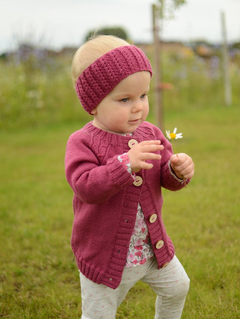 Hand Knitted Baby Cardigan, Baby Girl Knit Cardigan, Toddler Girl Wool Cardigan, Hand Knit Toddler Sweater, Merino Wool Baby Sweater image 3