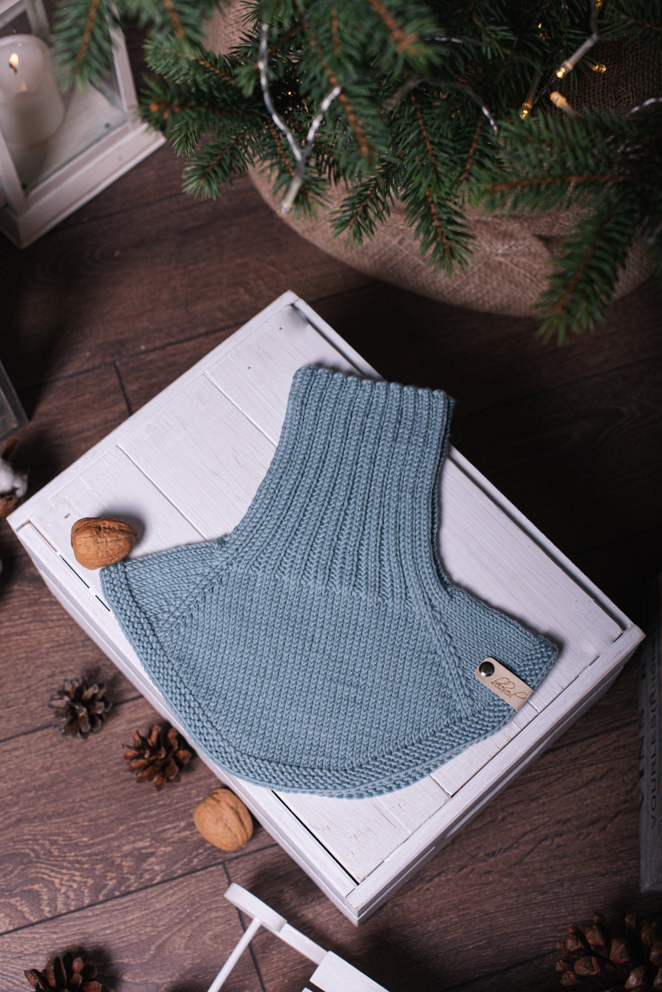 Wool Neck Warmer Scarf, Hand Knit Kids Neck Gaiter, Merino Wool Turtleneck for Baby, Toddler,  Child