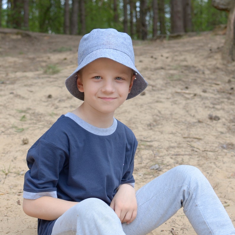 Linen Bucket Fisherman Hat Baby Boy Bucket Sun Hat Etsy