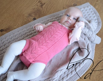 Knit Baby Girl Romper, Knit Baby Girl Romper, Baby Girl Clothes, Knitted Romper Baby Girl, Photo Prop Baby Girl Romper, Newborn Photo prop