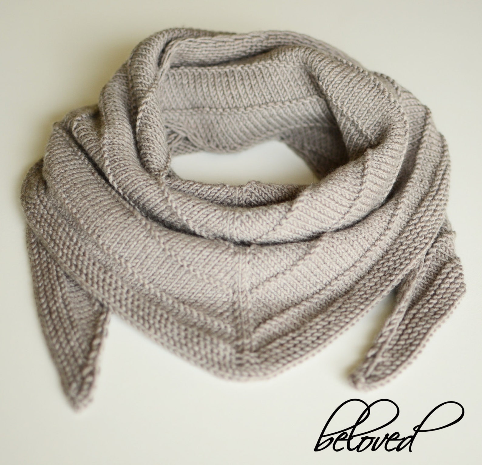 Hand Knit Triangle Scarf, Merino Wool Hand Knitted Toddler Scarves ...