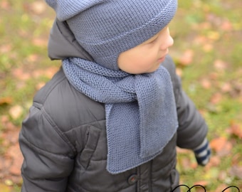 Children&#39;s Knitted Scarf, Merino Wool Toddler Scarf, Knitted Long Scarf, Boys Knit Scarf, Girls Winter Scarf, Kids Warm Scarf