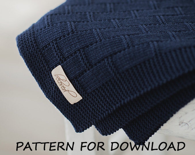 Baby Blanket Knitting Pattern in English Baby Blanket Etsy