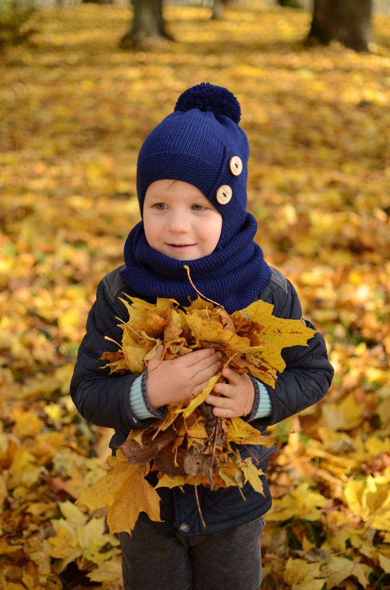 Toddler Boy Winter Hat With Pompom image 1