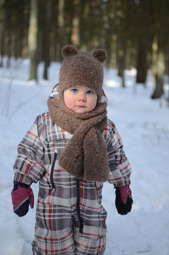 Kids Winter Bear Beanie Knitted Baby Bear Hat Toddler Bear - Etsy