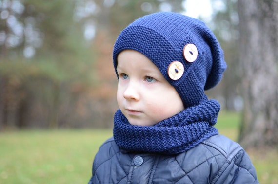 Chapeau Slouchy pour garçons bleu marine, bonnet tricoté pour tout-petits  garçon slouchy, chapeau tricoté pour enfants, chapeau dhiver pour enfants,  bonnet dhiver pour garçons slouchy -  France