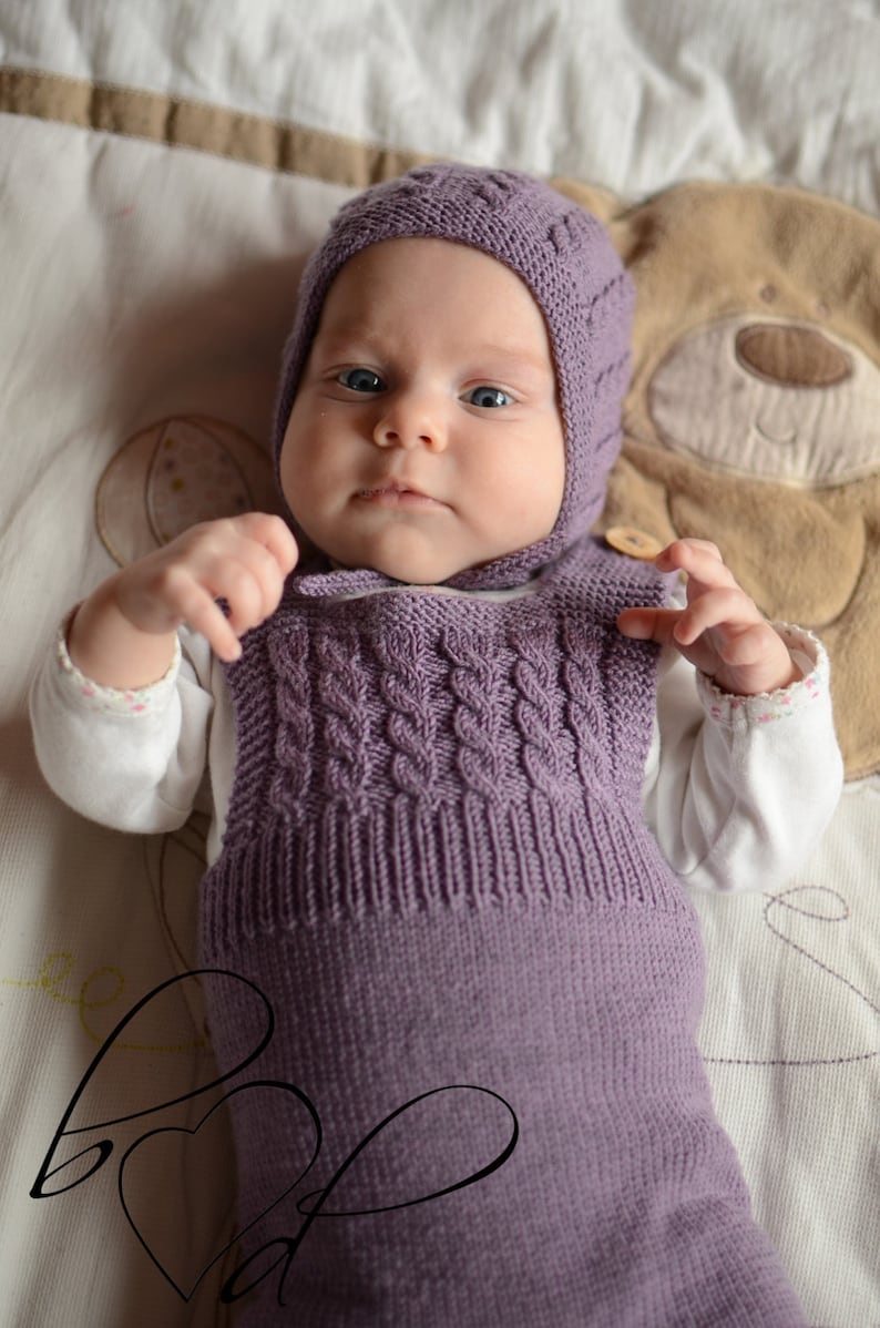 Hand Knit Baby Overalls Knitted Baby Girl Dungarees Baby Etsy