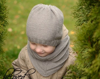 Bonnet pour tout-petit en laine mérinos tricoté à la main : bonnet d'hiver chaud pour enfants
