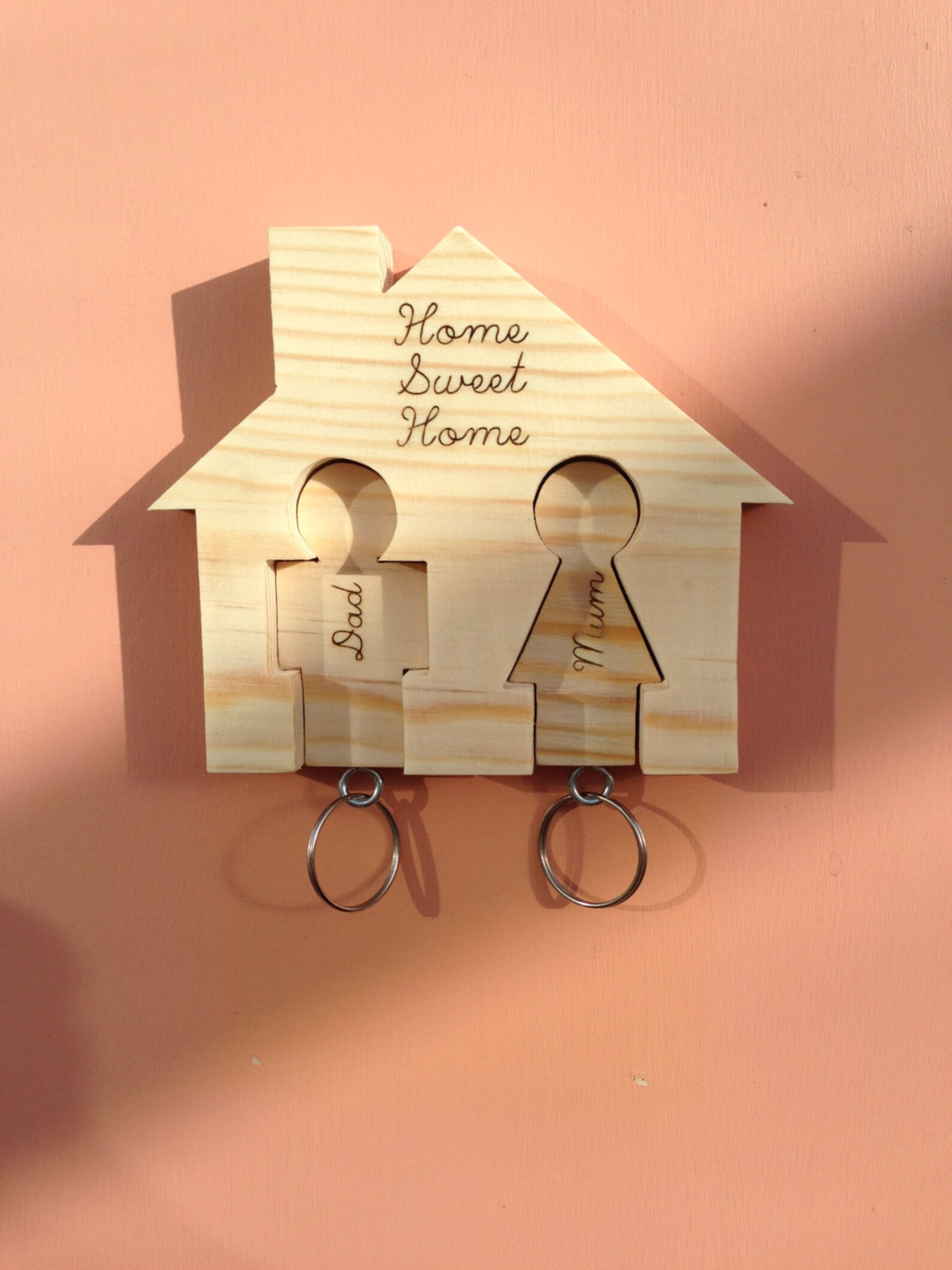 Key Ring Holder and Two Keyrings Can Be Personalised Etsy