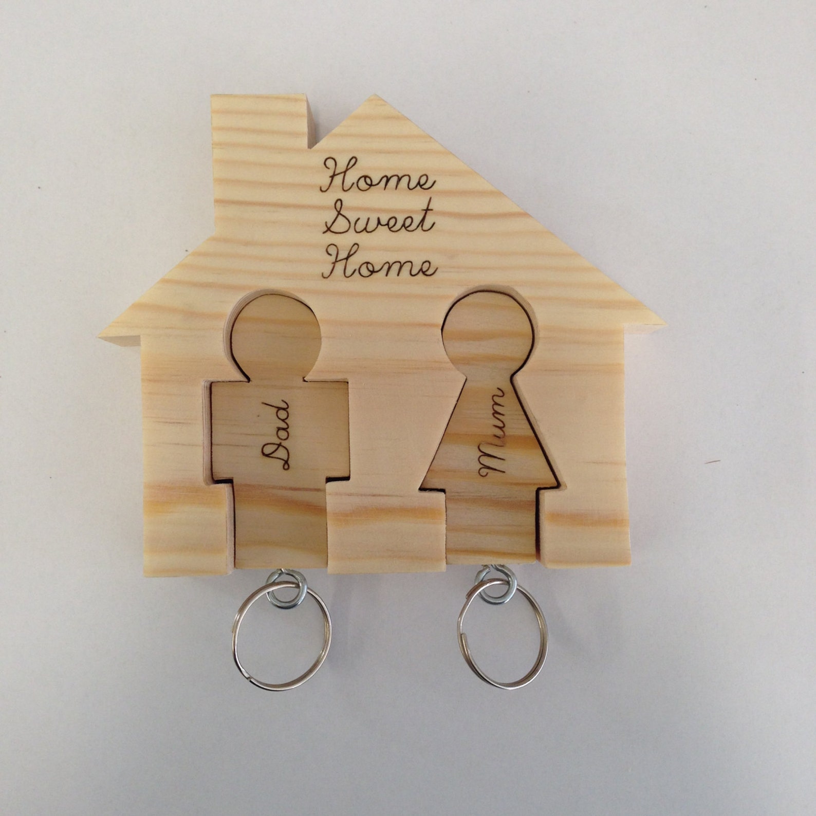 Key Ring Holder and Two Keyrings Can Be Personalised Etsy