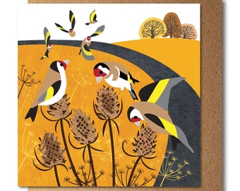 Charm of Goldfinches Eco Greetings Card