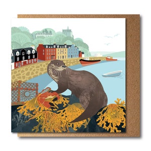 Carte de voeux écologique Tobermory Otter, île de Mull