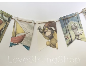 Where the Wild Things Are wild one party banner bunting garland flags Wild one