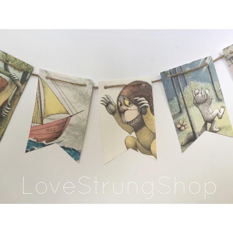 Where the Wild Things Are party banner bunting garland flags Wild one 