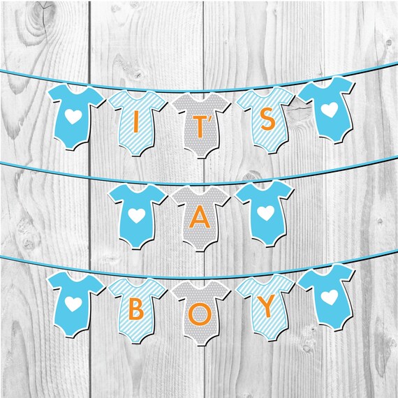 It S A Boy Baby Shower Banner Onesies Banner Printable Party