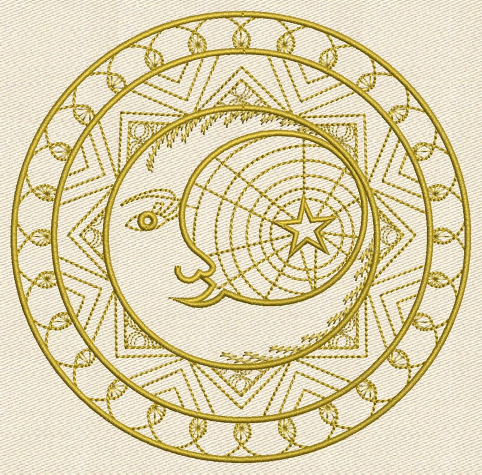 INSTANT DOWNLOAD Embroidery design MOON 3 Machine embroidery Etsy