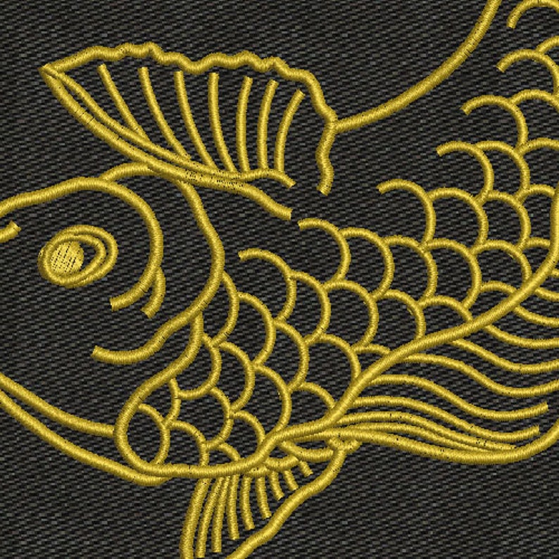 Koi Fish Machine Embroidery Design Digital INSTANT DOWNLOAD Etsy